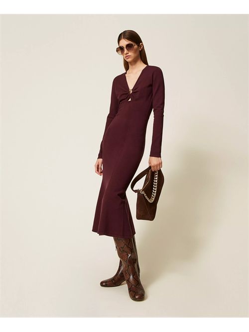 Abito longuette in maglia con Oval T TWINSET | TP3140/05609